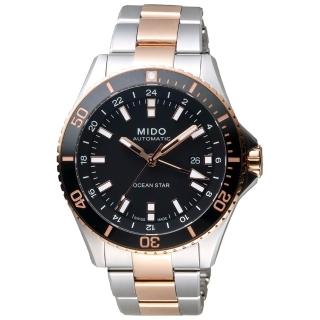 【MIDO 美度】官方授權 Ocean Star 海洋之星 GMT 200米潛水機械錶-44mm 母親節 禮物 送禮(M0266292205100)