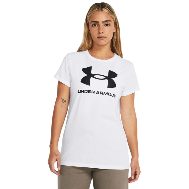 UNDER ARMOUR 女 SPORTSTYLE LOGO 短袖T-Shirt_1356305-111(白色)