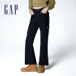 【GAP】女裝 Logo工裝喇叭牛仔褲-黑色(872474)