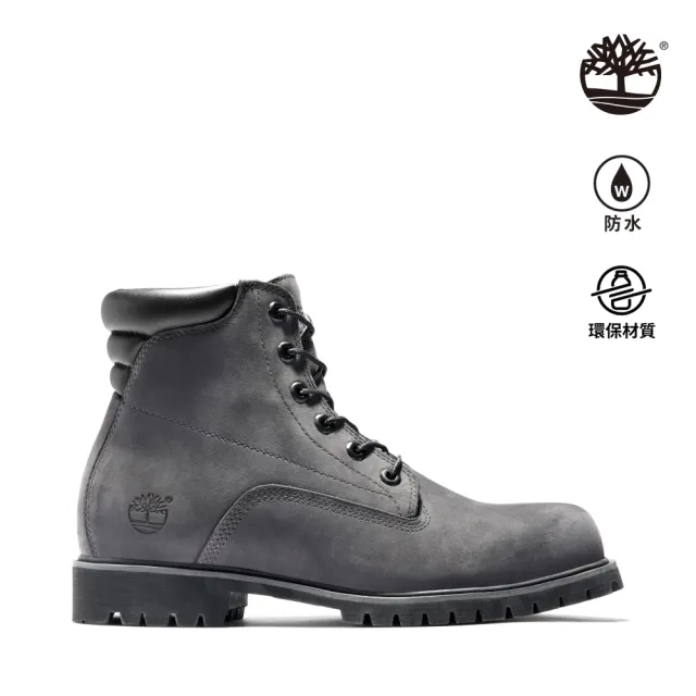 【Timberland】男款深灰色磨砂革防水6吋休閒靴(A1OIZC64)