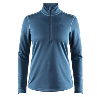 【CRAFT】女 Sweep Halfzip 長袖拉鍊中層衣.排汗衣.長袖半開襟拉鍊休閒運動上衣(1905300-677698 藍綠)