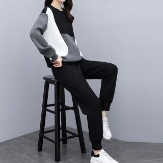 【ONEY 歐妮】★休閒拼接減齡撞色運動套裝(休閒/長褲/女裝)