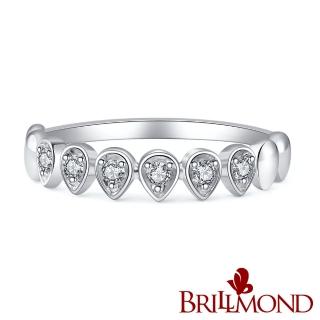 【BRILLMOND JEWELRY】20分 天然鑽石 PT950鉑金 水滴型鑽石線戒(天然鑽石總重20分)