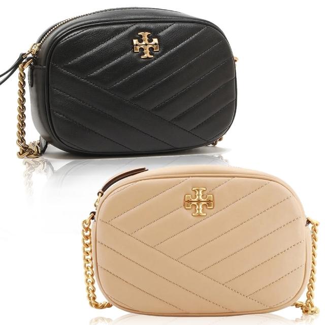 【TORY BURCH】TORY BURCH KIRA 雙T斜紋皮革鍊帶斜背相機包(2色/任選)