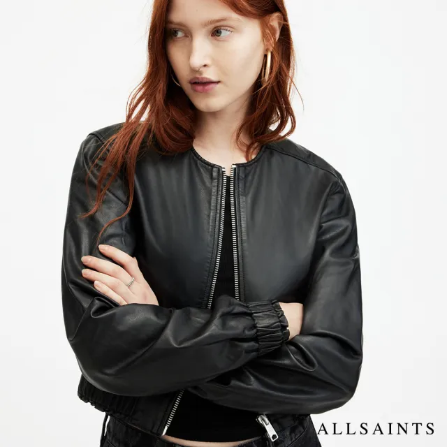 【ALLSAINTS】EVERLY 短版羊皮飛行員外套皮衣 W018LA(常規版型)