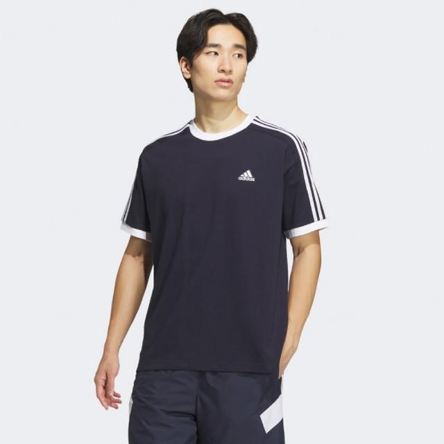 【adidas 愛迪達】上衣 男款 短袖上衣 運動 3ST SS TEE 黑 IX2738