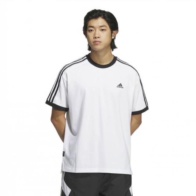 【adidas 愛迪達】上衣 男款 短袖上衣 運動 3ST SS TEE 白 IX2739