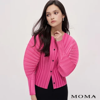 【MOMA】摩登時代立體廓型排褶外套(桃紅色)