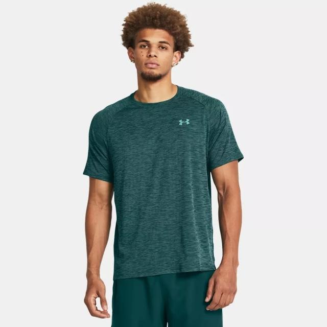 【UNDER ARMOUR】上衣 男款 短袖上衣 運動 UA Tech Textured SS 綠 1382796-449