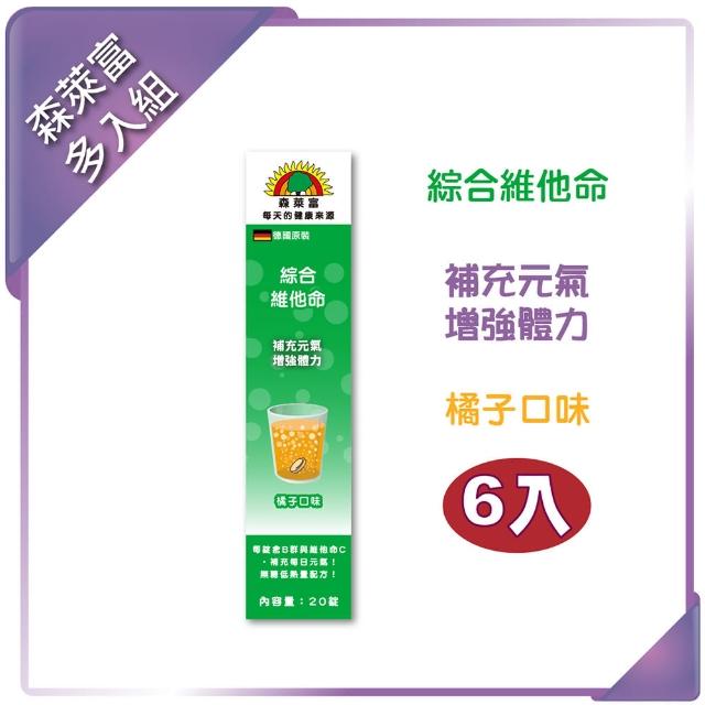 【SUNLIFE森萊富】德國原裝  綜合維他命發泡錠(橘子口味 X 6入/共120錠)