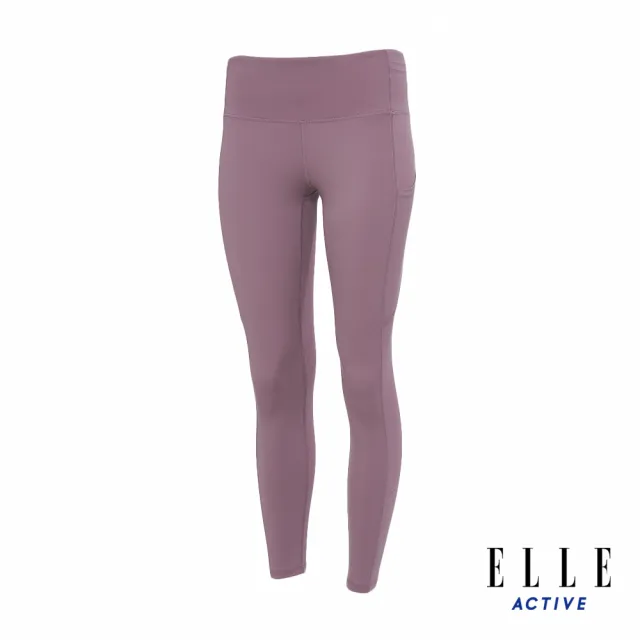 【ELLE ACTIVE】女款 腰側口袋剪接瑜珈褲-藕粉色(EA24M2W3703#76)