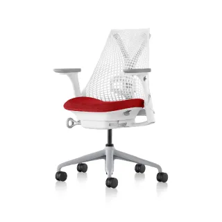 【Herman Miller】Sayl 全功能-白框/紅座 l 原廠授權商世代家具(人體工學椅/辦公椅/主管椅)