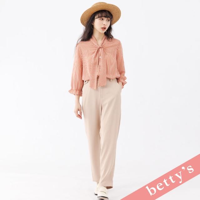 【betty’s 貝蒂思】腰鬆緊裝飾袋蓋長褲(卡其色)