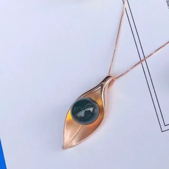 【勝弘珠寶】多明尼加藍珀樹葉項鍊-10mm