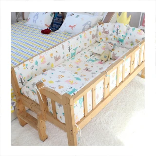 【HA BABY】新生兒套組-三面護欄 床型168x88(3種尺寸、多款花色 內含床單、被套、枕套、三面床圍)