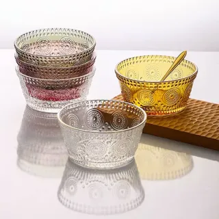 【樂邁家居】宮廷風水晶玻璃沙拉碗(輕奢描金/光滑細膩 三色可選)