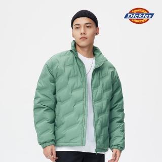 【Dickies】男款長春藤綠滿版Logo壓紋立領羽絨外套｜DK010916C97