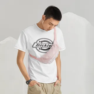 【Dickies】男女款髒粉色大Logo膠印設計腰包｜DK010186C50