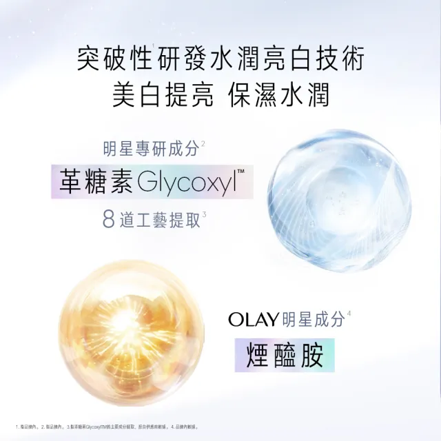 【OLAY 歐蕾】2步驟亮白組(革糖素小白瓶30ml+水感透白光曜精華水150ml)