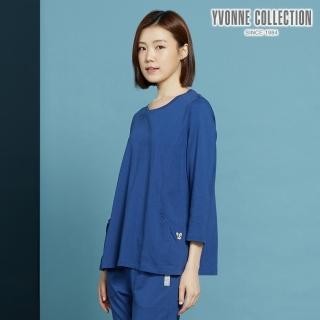 【YVONNE 以旺傢飾】柯基繡花長袖上衣(深海藍)