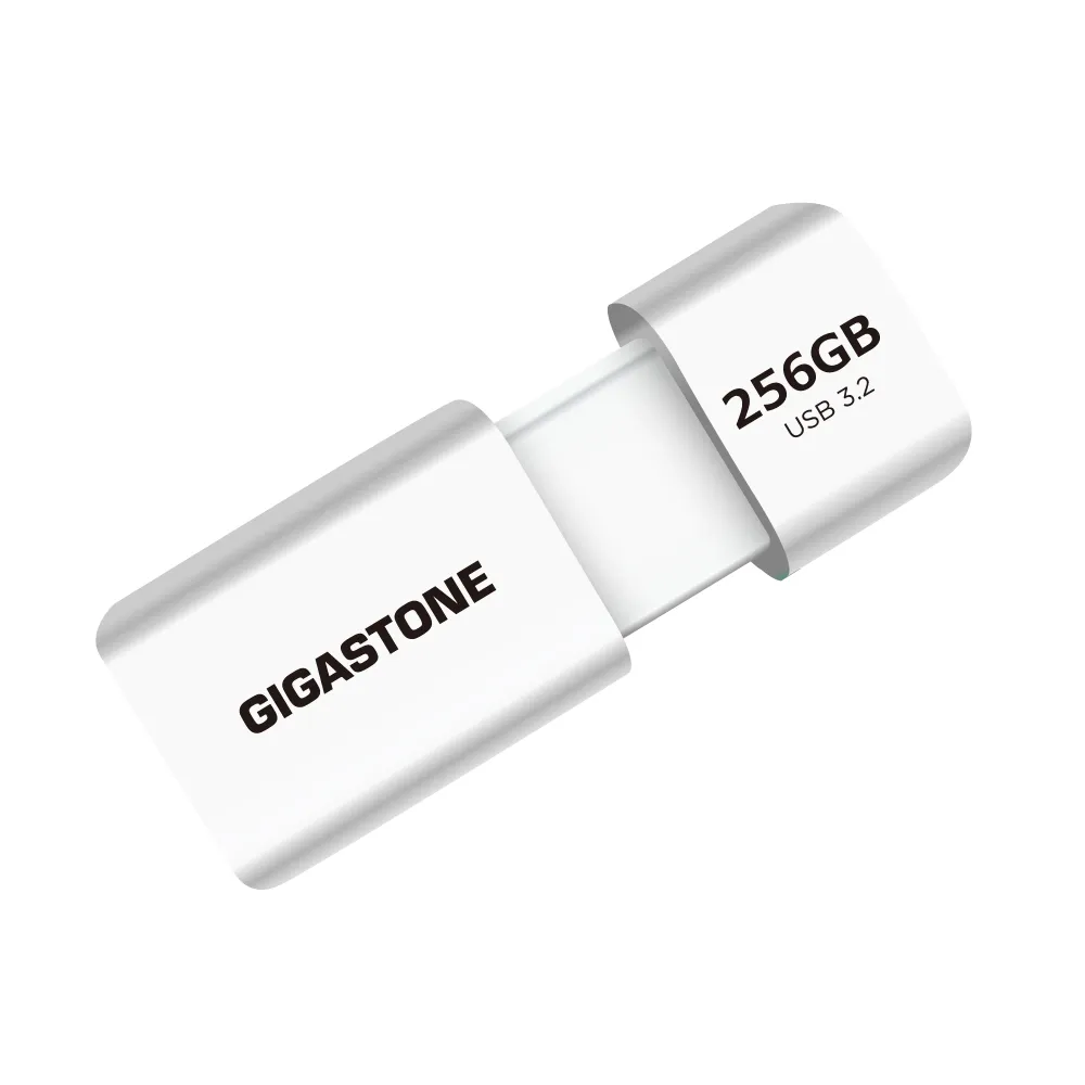 【GIGASTONE 立達】256GB USB3.1/3.2 Gen1 極簡滑蓋隨身碟 UD-3202 白-超值10入組(256G USB3.2 高速隨身碟)
