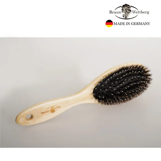 【BRAUN WETTBURG 珀薇】德國製 梣木圓形豚鬃纖維氣墊梳(氣墊梳/梳頭按摩美容/雙11)