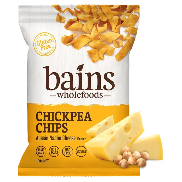 【澳洲 BAINS WHOLEFOOD】鷹嘴豆零食脆片100g-7款任選(非油炸、無麩質、無人工色素)