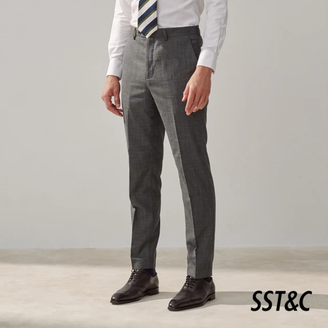 【SST&C 新品９折】銀灰素面修身版西裝褲0212308001