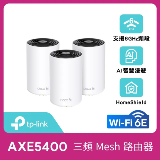 TP-Link】三入組-Deco XE75 WiFi 6E AXE5400 三頻Gigabit 真Mesh 無線 