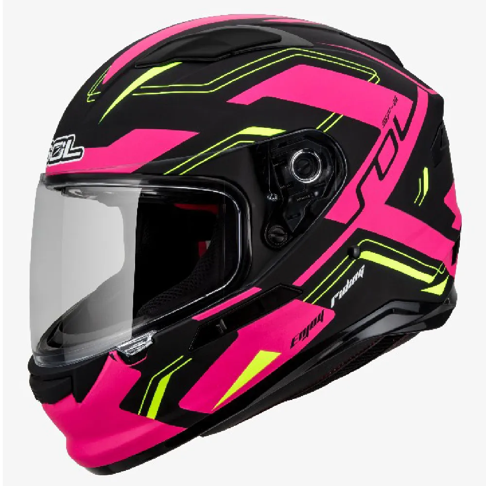 SOL】SF-6 超新星消光黑/粉黃全罩式安全帽(內襯│鏡片│內藏墨鏡│加強型眼鏡溝│EPS內嵌耳機槽) - momo購物網- 好評推薦-