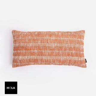 【HOLA】艾禮思緹花編織棉質抱枕套30x60cm 磚瓦紅
