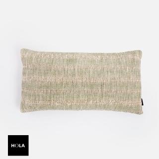 【HOLA】艾禮思緹花編織棉質抱枕套30x60cm 琉璃綠