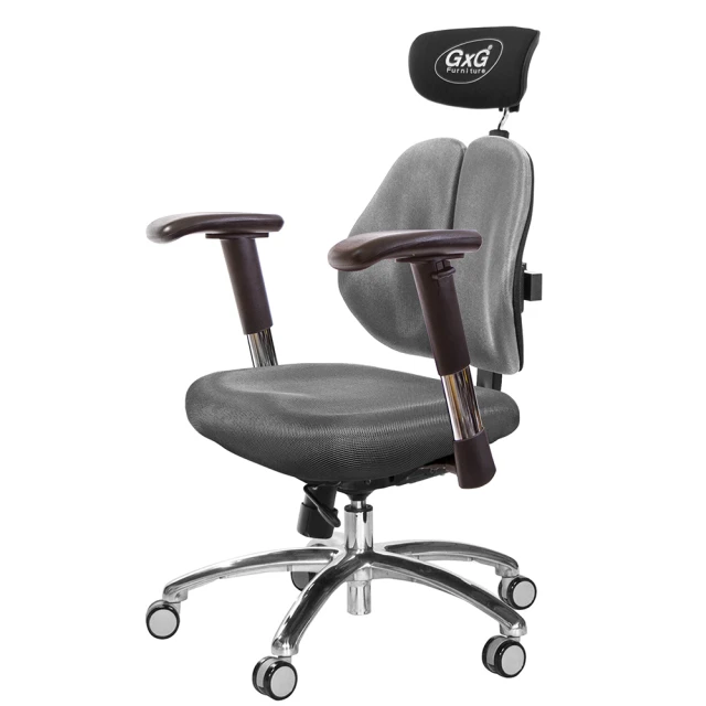 GXG 吉加吉 雙軸枕 雙背電腦椅 鋁腳/4D金屬扶手(TW