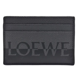 【LOEWE 羅威】經典品牌LOGO雙色小牛皮萬用卡夾(黑/灰色C314322X01-1268)