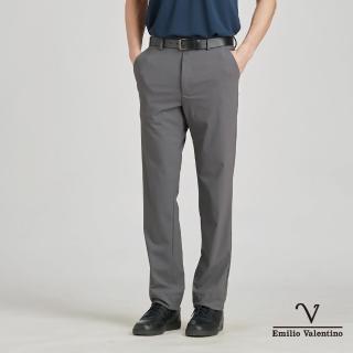 【Emilio Valentino 範倫鐵諾】男 冰絲涼感超彈力機能休閒褲 灰(70-4A8702)