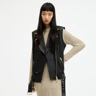 【ALLSAINTS】BILLIE 寬鬆腰帶羊皮背心皮衣  WL585Z(寬鬆版型)