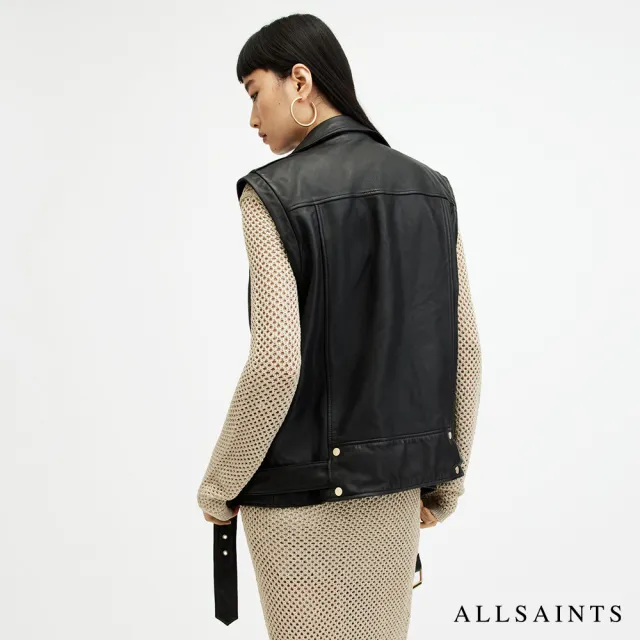【ALLSAINTS】BILLIE 寬鬆腰帶羊皮背心皮衣  WL585Z(寬鬆版型)