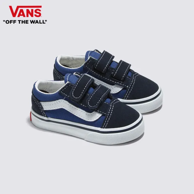 【VANS 官方旗艦】Old Skool V 小童款海軍藍色滑板鞋/休閒鞋