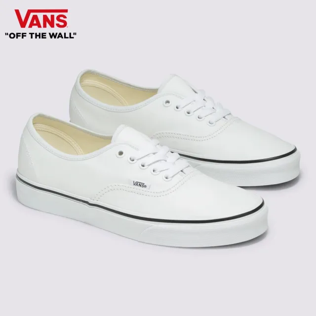 【VANS 官方旗艦】Authentic 男女款白色夜光滑板鞋/休閒鞋/帆布