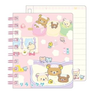 【San-X】拉拉熊 懶懶熊 貓咪澡堂系列 迷你線圈筆記本 一起泡湯吧(Rilakkuma)