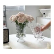 【Jun Jun】法式玻璃浮雕高腳花瓶 花器(兩款選)