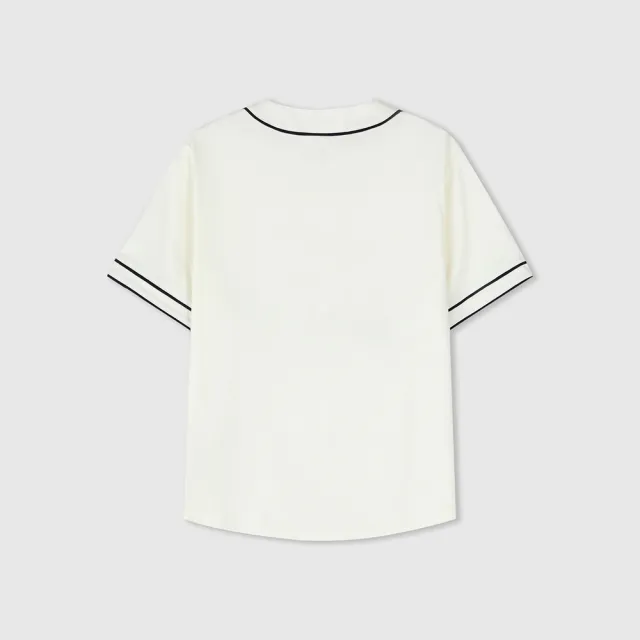 【GAP】男童裝 Logo純棉亨利領短袖T恤-奶白色(890544)