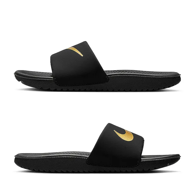 【NIKE 耐吉】拖鞋 大童 中童 童鞋 兒童 運動 KAWA SLIDE GS/PS 黑金 819352-003