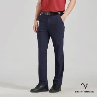 【Emilio Valentino 範倫鐵諾】男 冰絲涼感超彈力機能休閒褲 藍(70-4A8701)