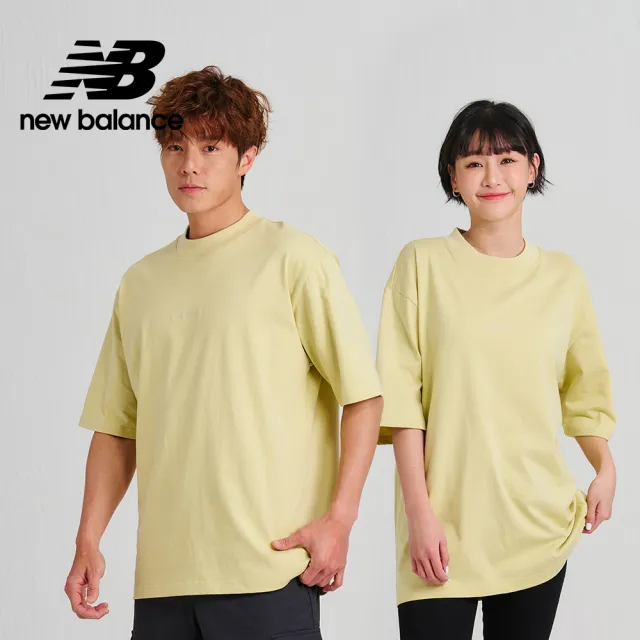 【NEW BALANCE】NB 圓領刺繡LOGO短T_男性_薑黃色_AMT33560MRO(亞版 版型正常)
