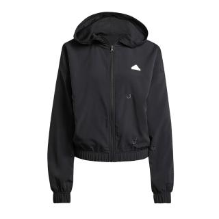 【adidas 愛迪達】W Bluv Q2 JKT 女 連帽 外套 運動 休閒 訓練 寬鬆 舒適 黑(IS4321)