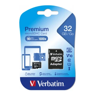 【Verbatim 威寶】32GB microSDHC UHS-1高速記憶卡(含轉卡)