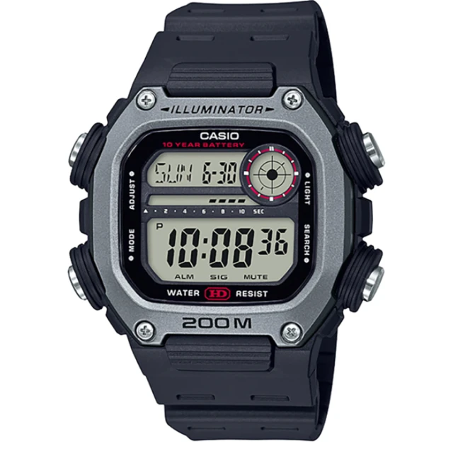 【CASIO 卡西歐】卡西歐運動電子膠帶錶-黑(DW-291H-1A 台灣公司貨)
