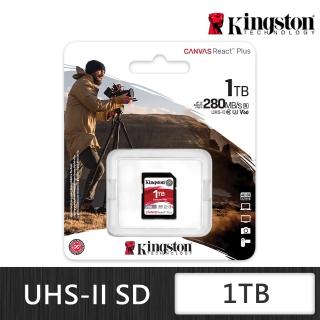 【Kingston 金士頓】Canvas React Plus SDXC UHS-II 280R/150W V60 1TB 記憶卡(SDR2V6/1TB)