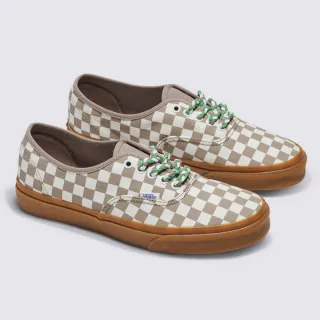 【VANS 官方旗艦】Authentic 男女款奶茶色棋盤格滑板鞋/休閒鞋/帆布